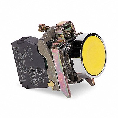 SCHNEIDER ELECTRIC XB4BA51 H7077 Flush Push Button Operator Non Illuminated Yellow 1NO