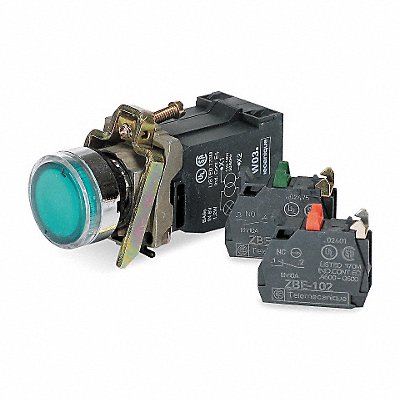 SCHNEIDER ELECTRIC XB4BW3345 Illuminated Push Button Transfmr Green 1NO/1NC