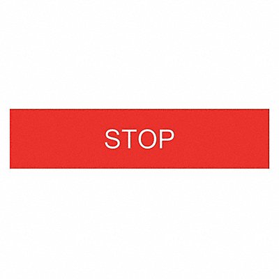 SCHNEIDER ELECTRIC ZBY02304 Legend Plate Stop White/Red Rectangular