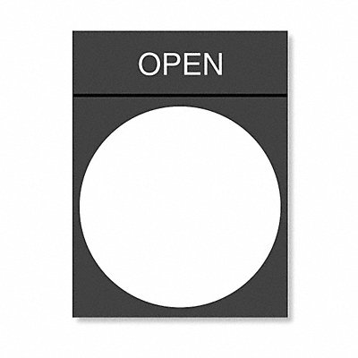 SCHNEIDER ELECTRIC ZBY2313 Legend Plate Open Wht/Blk/Red Rectangular