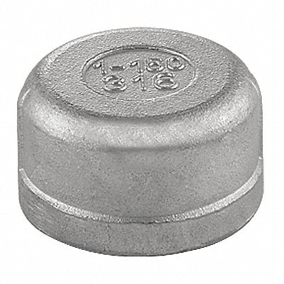 GRAINGER 60RDC111N112 Round Cap 316L SS 1 1/2 in Female NPT