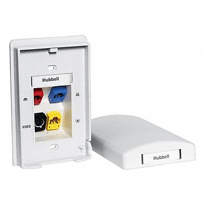 HUBBELL PREMISE WIRING TPF1OW Wall Plate 4port 1 gang