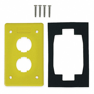 HUBBELL PREMISE WIRING HI124PY Wall Plate 2 port 1 gang