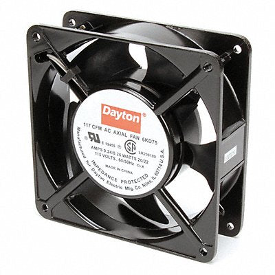 DAYTON 6KD75 Axial Fan Square 4-11/16 H 117/97 CFM