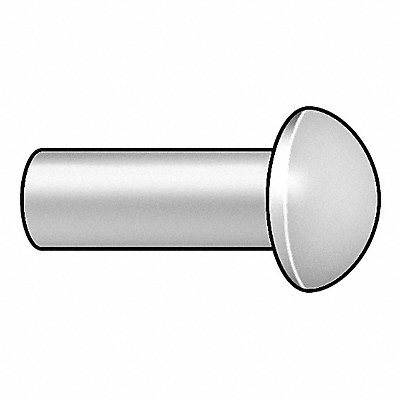 GRAINGER 30A0808EA50 Solid Rivet 1/2 in L Dome PK50