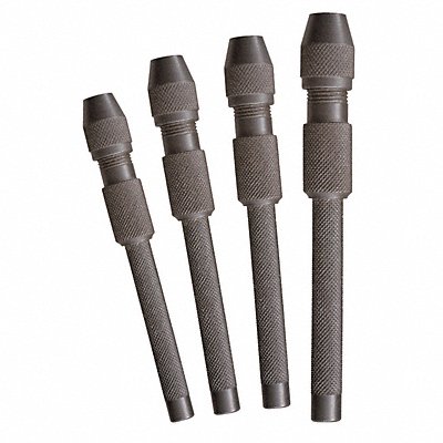 MOODY TOOL 580196 Hollow Core Pin Vise Set 0-.187 In 4 Pc