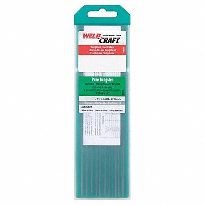 MILLER ELECTRIC WP332X7 WELDCRAFT Green Tungsten Electrode PK10