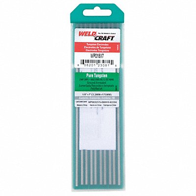 MILLER ELECTRIC WP018X7 WELDCRAFT Green Tungsten Electrode PK10