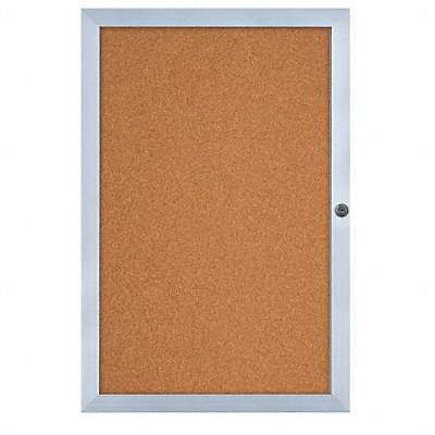 UNITED VISUAL PRODUCTS UVEB2436SATINCORK Enclosed Bulletin Board Cork 24 x36