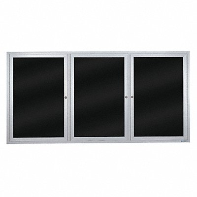 UNITED VISUAL PRODUCTS UV855BSATINBLMELD Enclosed Bulletin Board Wet/Dry 36x72