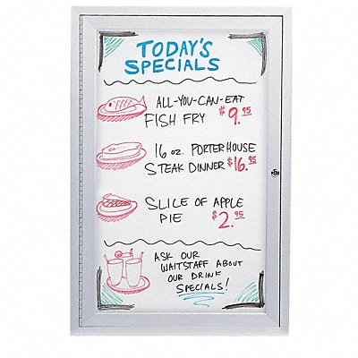 UNITED VISUAL PRODUCTS UV851SATIN Enclosed Bulletin Board Wet/Dry 36 x24