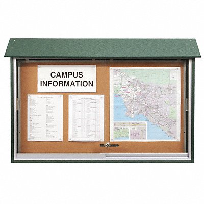 UNITED VISUAL PRODUCTS UVMC4530WOODGRN Enclosed Bulletin Board Tack 30 x45