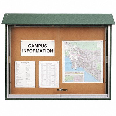 UNITED VISUAL PRODUCTS UVMC5240WOODGRN Enclosed Bulletin Board Tack 40 x 52 In.