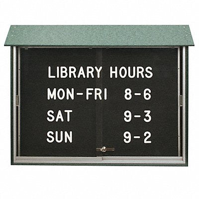 UNITED VISUAL PRODUCTS UVMC4536LBWOODGRN Enclosed Bulletin Board Letter 36 x24