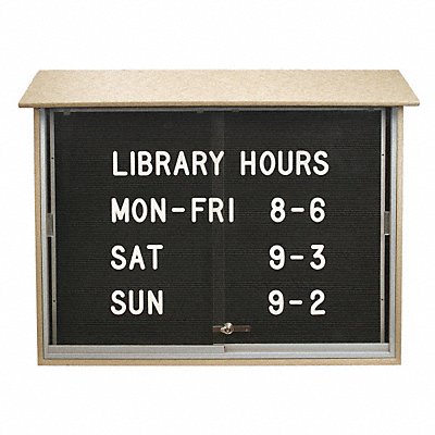 UNITED VISUAL PRODUCTS UVMC5240LBSAND Enclosed Bulletin Board Letter 52 x40