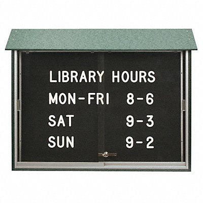 UNITED VISUAL PRODUCTS UVMC5240LBWOODGRN Enclosed Bulletin Board Letter 40 x52