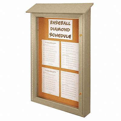 UNITED VISUAL PRODUCTS UVSD4832SAND Enclosed Bulletin Board Tack 48 x32