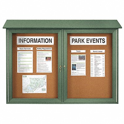 UNITED VISUAL PRODUCTS UVDD4530WOODGRN Enclosed Bulletin Board Tack 30 x45