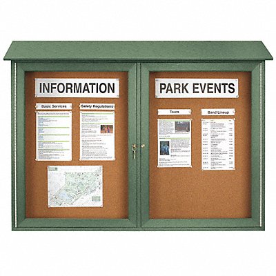 UNITED VISUAL PRODUCTS UVDD5240WOODGRN Enclosed Bulletin Board Tack 40 x52