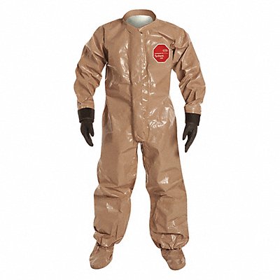 DUPONT C3184TTNLG000600 D2221 Collared Coveralls L Tan Tychem 5000 PK6