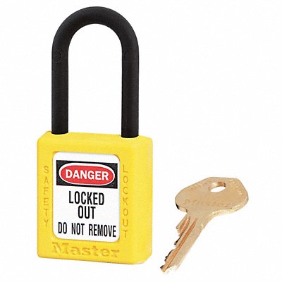 MASTER LOCK 406KAS12Yellow D5326 Lockout Padlock KA Yellow 1-3/4 H PK12