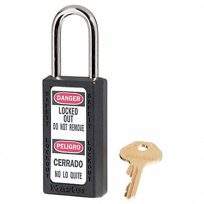 MASTER LOCK 411KAS6BLK D5328 Lockout Padlock KA Black 3 H PK6