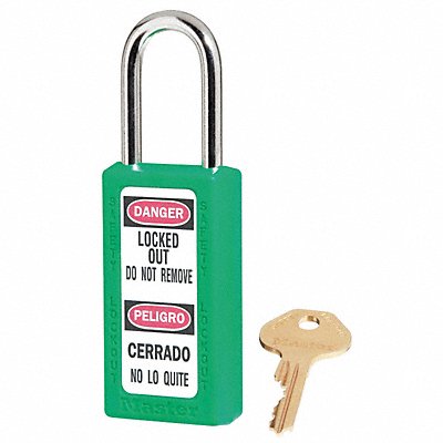 MASTER LOCK 411KAS12GRN D5329 Lockout Padlock KA Green 3 H PK12