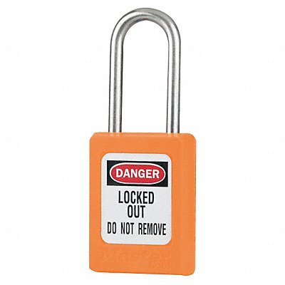 MASTER LOCK S33KAS3ORJ Lockout Padlock KA Orange 1-13/16 H PK3