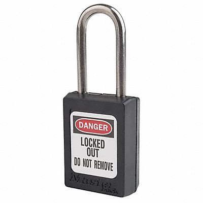 MASTER LOCK S31KAS12BLK Lockout Padlock KA Black 1-13/16 H PK12