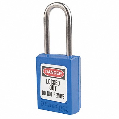MASTER LOCK S31KAS12BLU Lockout Padlock KA Blue 1-13/16 H PK12