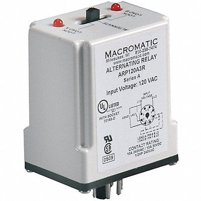 MACROMATIC ARP120A3R Alternating Relay 120VAC DPDTCross-Wired