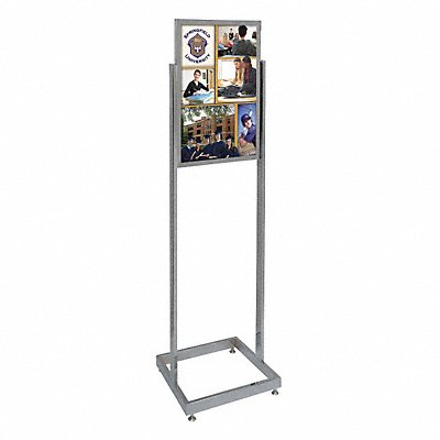 GRAINGER UVE58110chrome Sign Holder Pedestal 14x22 Alum Chrome