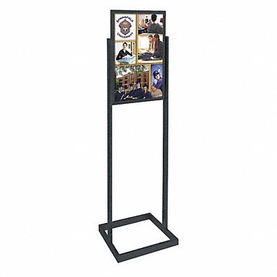 GRAINGER UVE58110black Sign Holder Pedestal 14x22 Aluminium Black