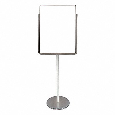 GRAINGER UVPSH28 Sign Holder Pedestal 22x28 Metal Chrome