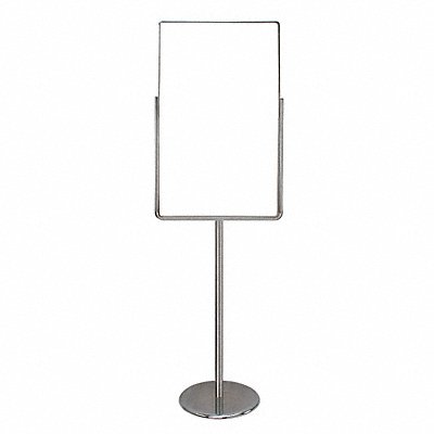 GRAINGER UVPSH23 Sign Holder Pedestal 24x36 Metal Chrome