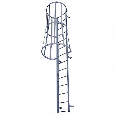 COTTERMAN M11SCC1 Fixed Ladder with Safety Cage 10 ft 3 In H