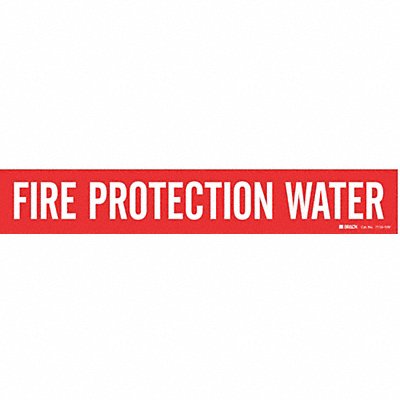 BRADY 71101 Pipe Marker Fire Protection Watr 2 1/4in H