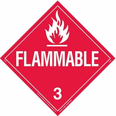 BRADY 63409 DOT Container Placard 10-3/4 Label W