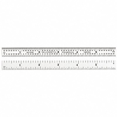 STARRETT C304R6 Flexible Steel Rule 6 L x1/2 In W Chrome