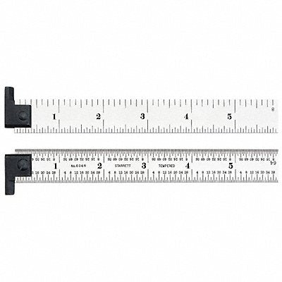 STARRETT CH604R6 Steel Rule 4R 6 L x 3/4 In W Chrome Hook