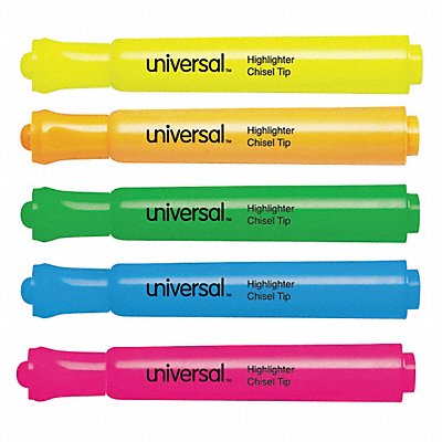 UNIVERSAL UNV08860 Highlighter Tank Chisel Assorted PK5