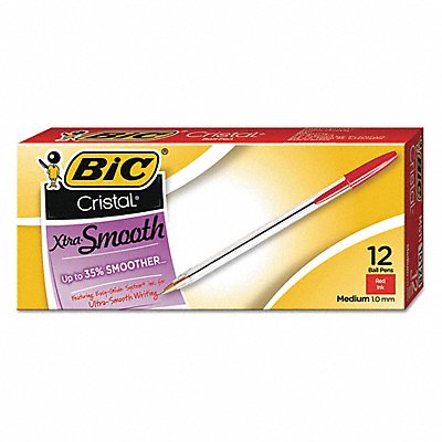 BIC BICMS11RD Ballpoint Pens Red PK12