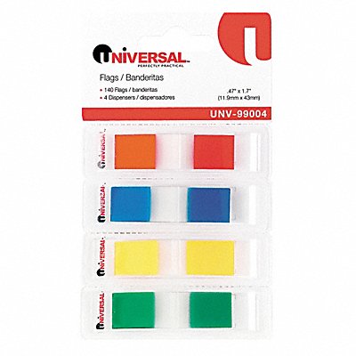 UNIVERSAL ONE UNV99004 Sticky Flags 1/2 x 1-3/4 PK140