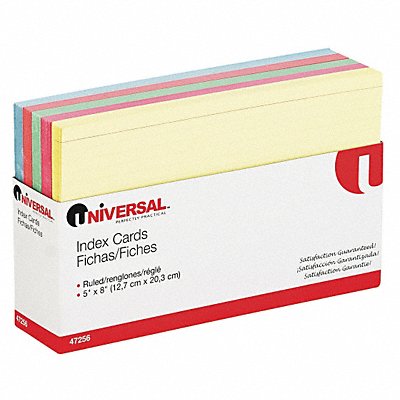 UNIVERSAL UNV47256 Index Cards Ruled 5 x 8 PK100