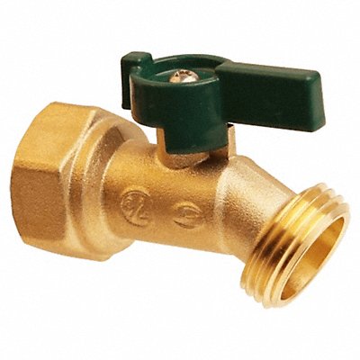 GRAINGER 6PDZ8 Hose Bibb Quarter Turn 3/4In Brass