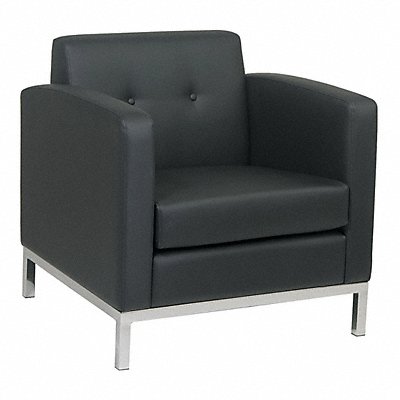 OFFICE STAR WST51AB18 Wallstreet Chair Faux Leather Black