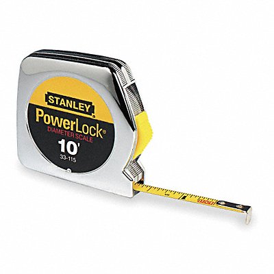 STANLEY 33115 Tape Measure 1/4 In x 10 ft Chrome In/Ft