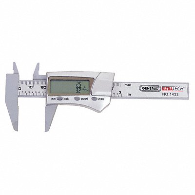 GENERAL 1433 Fractional Digital Caliper 0 to 3 In