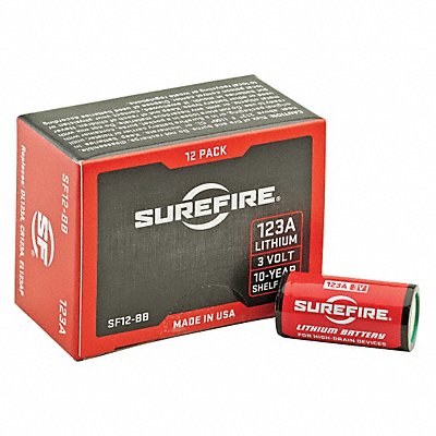 SUREFIRE SF12BB Battery Lithium Size 123A 3VDC PK12