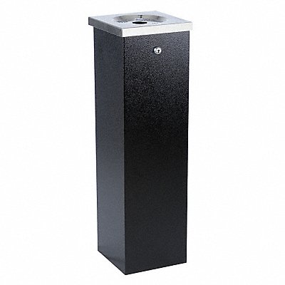 NO BUTTS BIN CO. FLT04 Cigarette Receptacle 1-3/4 gal Black